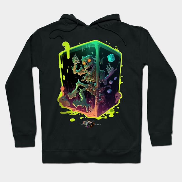 Gelatinous Cube D&D Monster Graffiti Hoodie by Pixel-Meanagerie